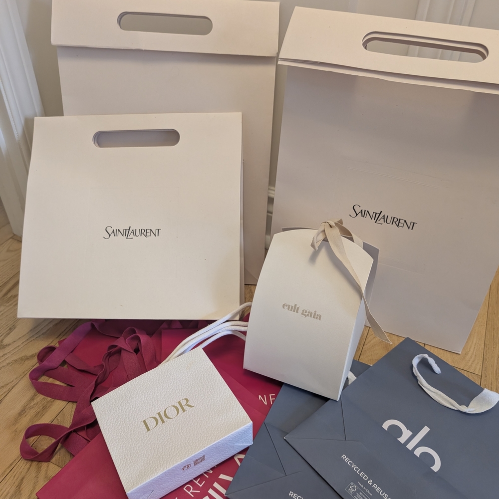Saint Laurent and Dior Shopping Bags
